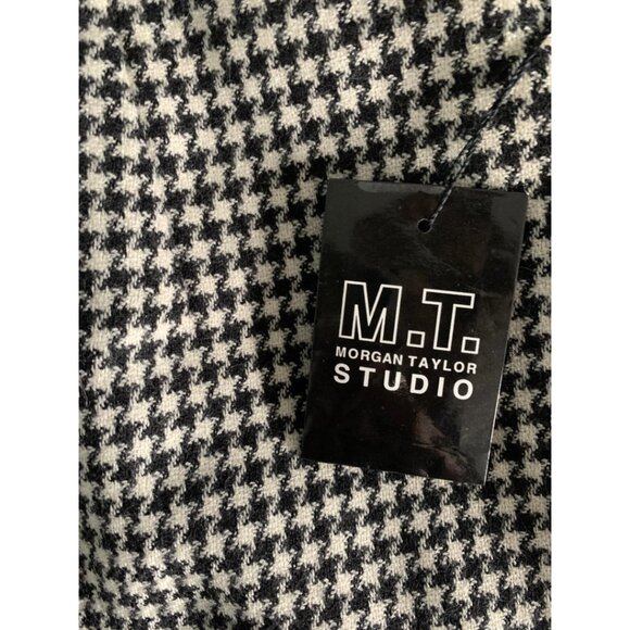 NWT MORGAN TAYLOR STUDIO Women's Wool Black & White Houndstooth Skirt Sz 12 - Picture 4 of 4